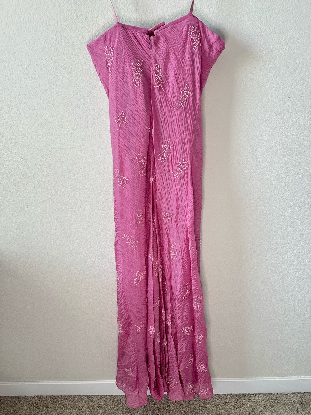 STAUD Cassie beaded organza maxi dress in Flirt pink SZ US 8 NWT - Picture 8 of 8